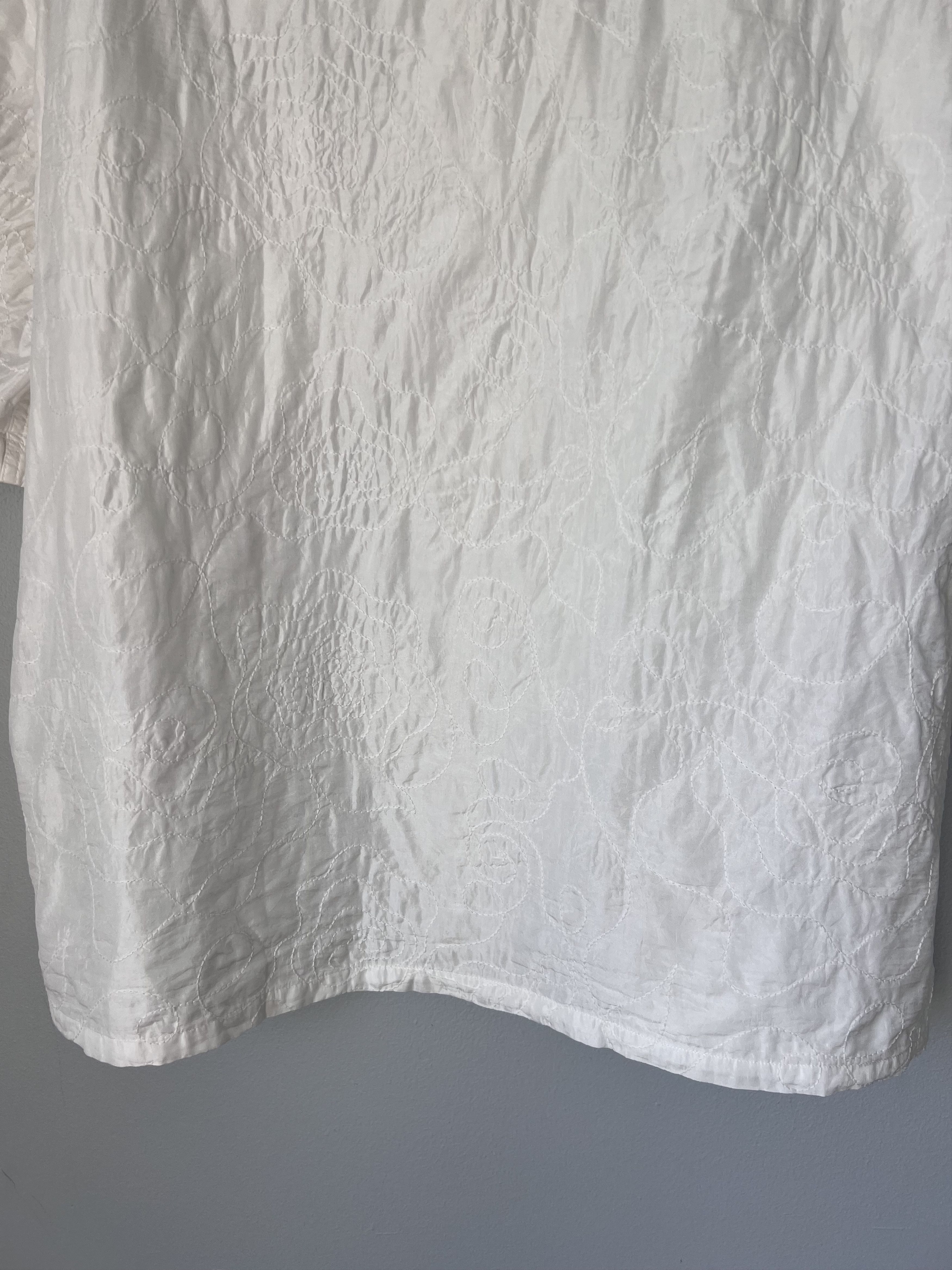 Our Legacy Our Legacy Flower Embroidery Heusen Button Up Shirt in White Size US L / EU 52-54 / 3 - 7 Thumbnail