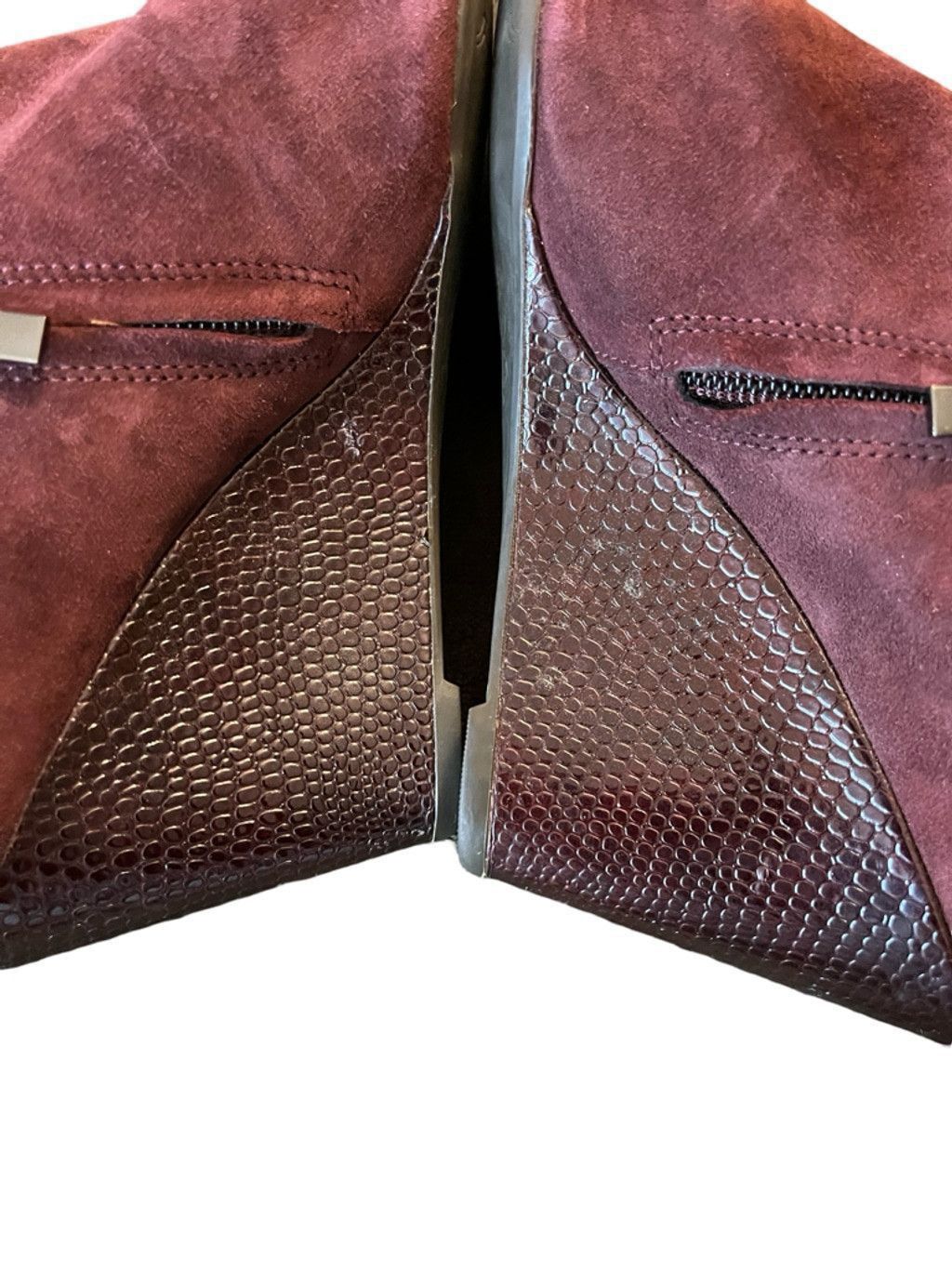 Clarks Clarks Purple Leather Booties Wedge Ankle Boots Zip Up 8.5 Size US 8.5 / IT 38.5 - 5 Thumbnail