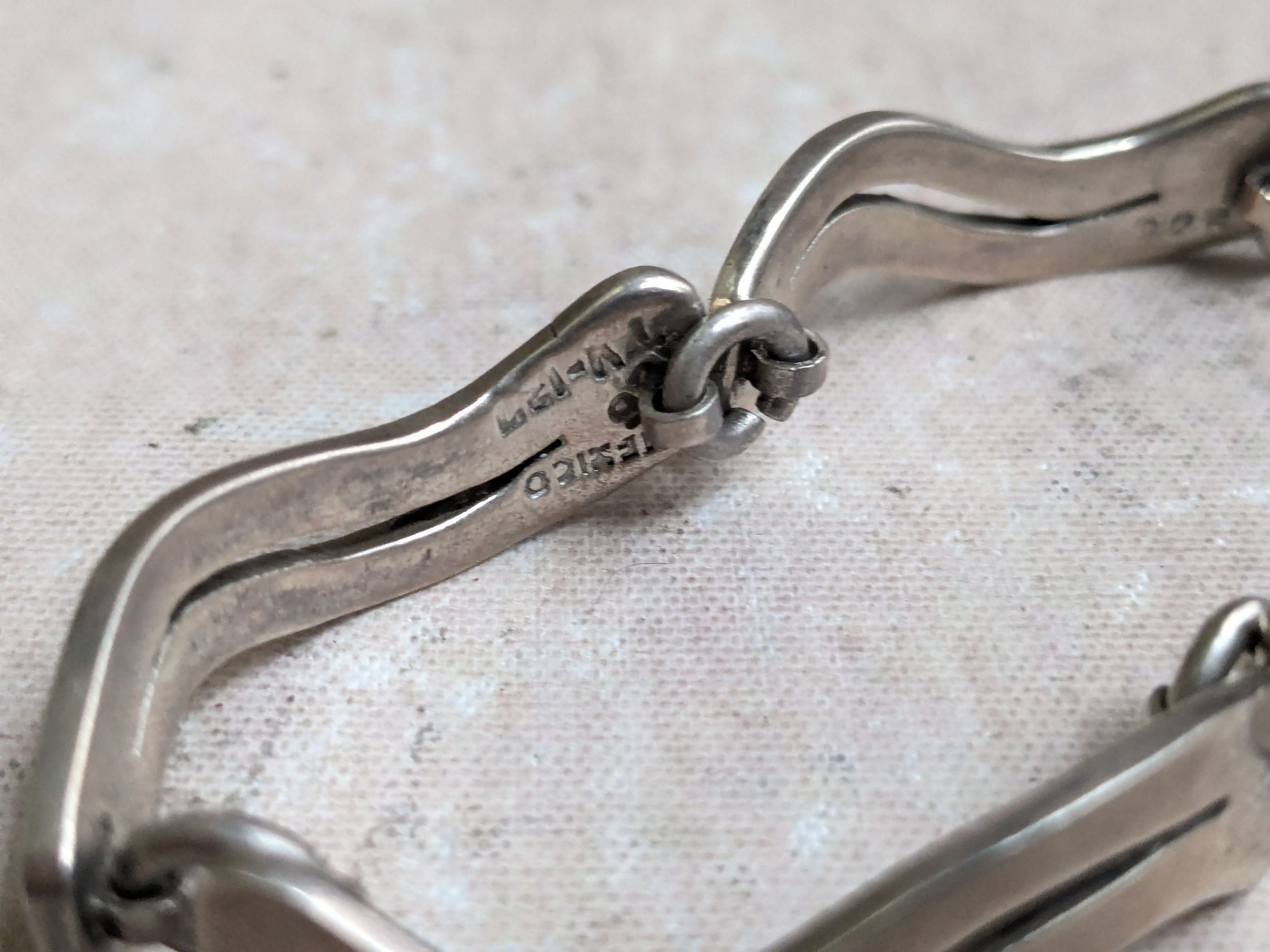 Jewelry Vintage Sterling Silver Bracelet Wavy Taxco 7.25" Size ONE SIZE - 11 Thumbnail