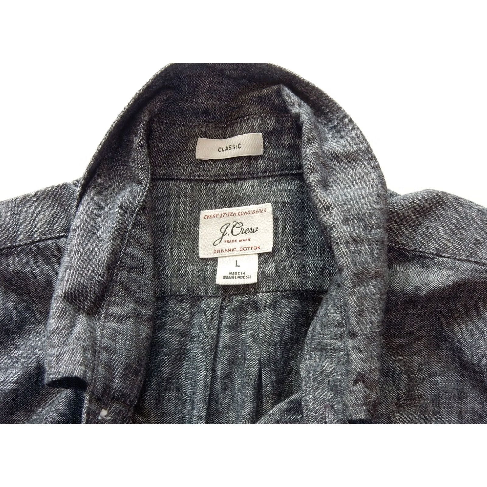 J.Crew J.CREW Shirt Button-Front Long Sleeve Blue Denim/Chambray Cotton L Men Size US L / EU 52-54 / 3 - 3 Thumbnail