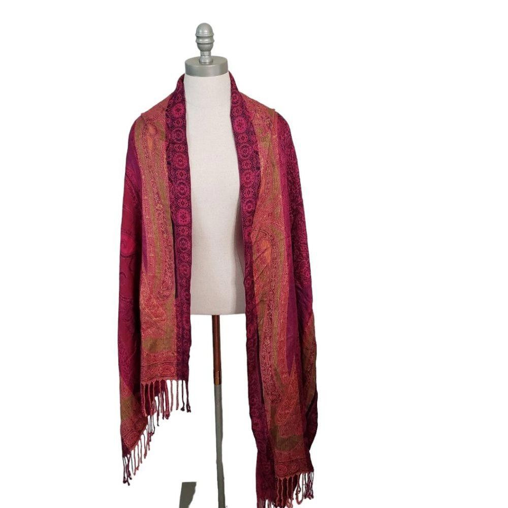 Designer CT865 Red Butterfly Pashmina Size ONE SIZE - 1 Thumbnail