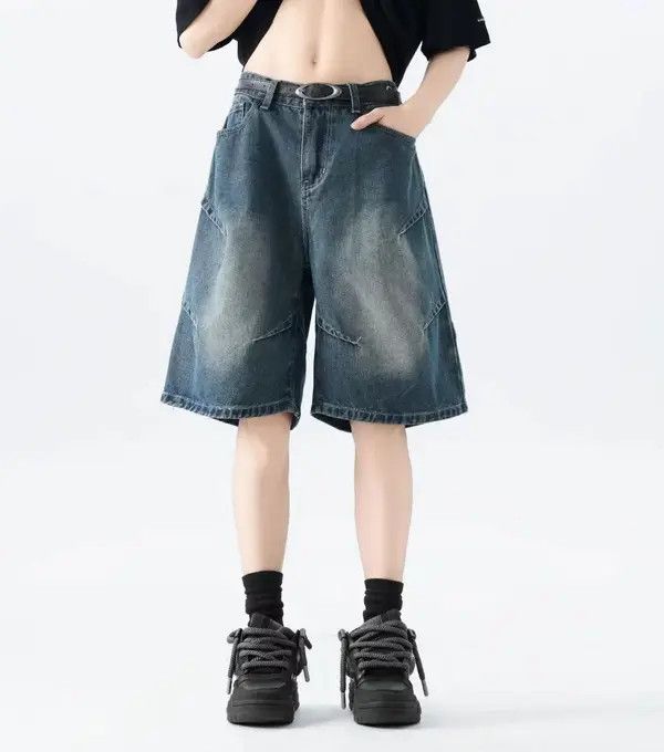 VIBE Street Hip Hop Vintage Loose Fit Denim Shorts Size US 32 / EU 48 - 3 Thumbnail