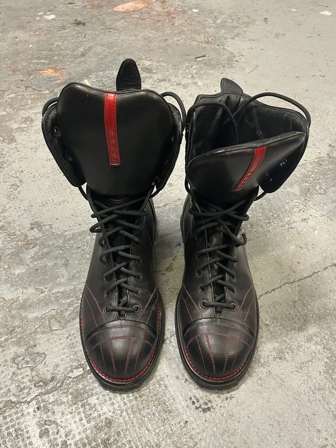 Prada 2000s Prada Hiking Ski Black Leather Boots Size US 7.5 / EU 40-41 - 2 Thumbnail
