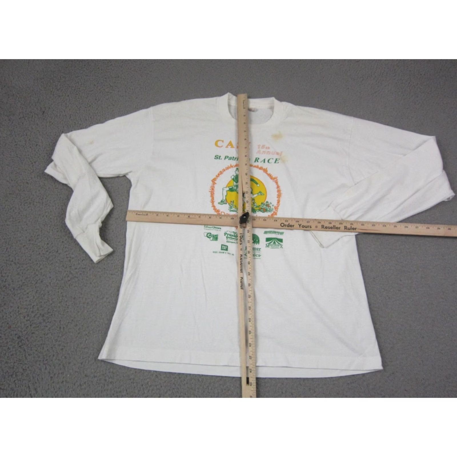 Casio VINTAGE Marathon Shirt Men Large L White CASI St Patricks Race Single Stitch 90s Size US L / EU 52-54 / 3 - 6 Thumbnail
