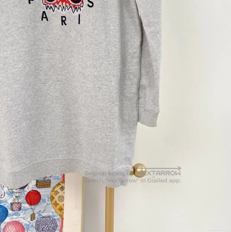 Kenzo KENZO Gray Long Sleeve Cotton Dress . Size S / US 4 / IT 40 - 4 Thumbnail