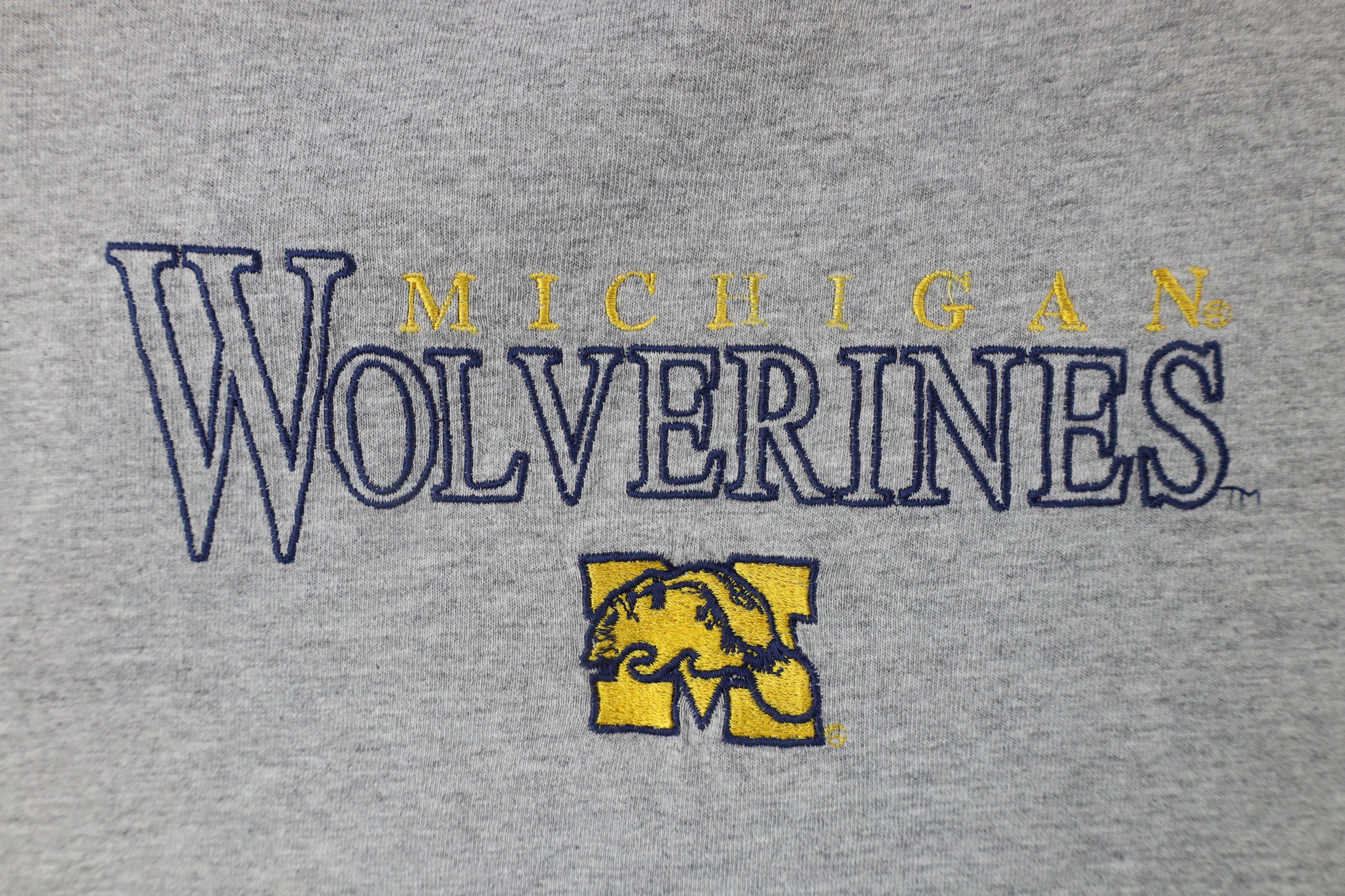 Vintage Vintage 90s University of Michigan Short Sleeve T-Shirt Gray Size US XL / EU 56 / 4 - 4 Thumbnail