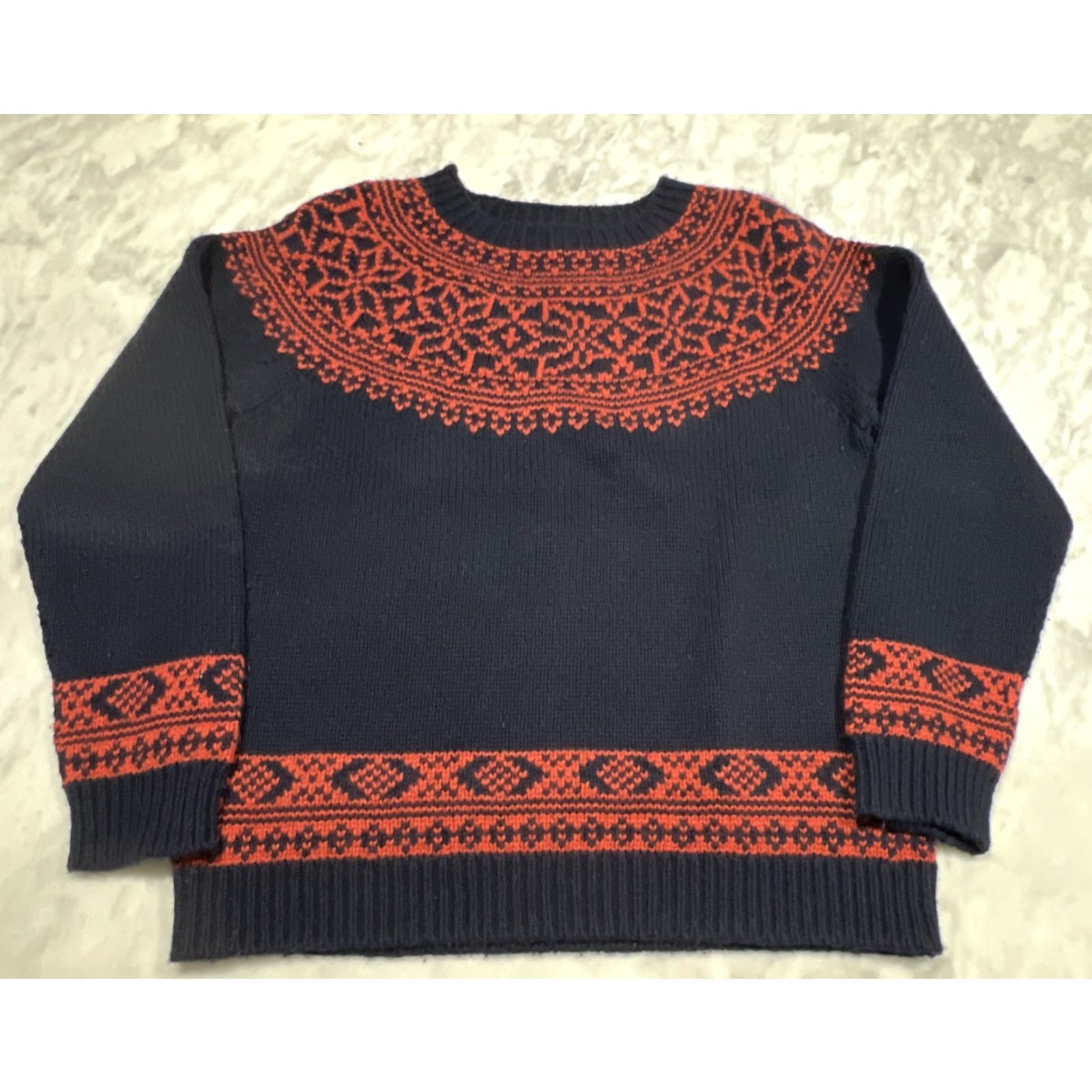 Orvis Orvis Sweater Womens Large Wool Cashmere Blend Pullover Knit Nordic Fair Isle Crew Neck Blue Size L / US 10 / IT 46 - 2 Thumbnail