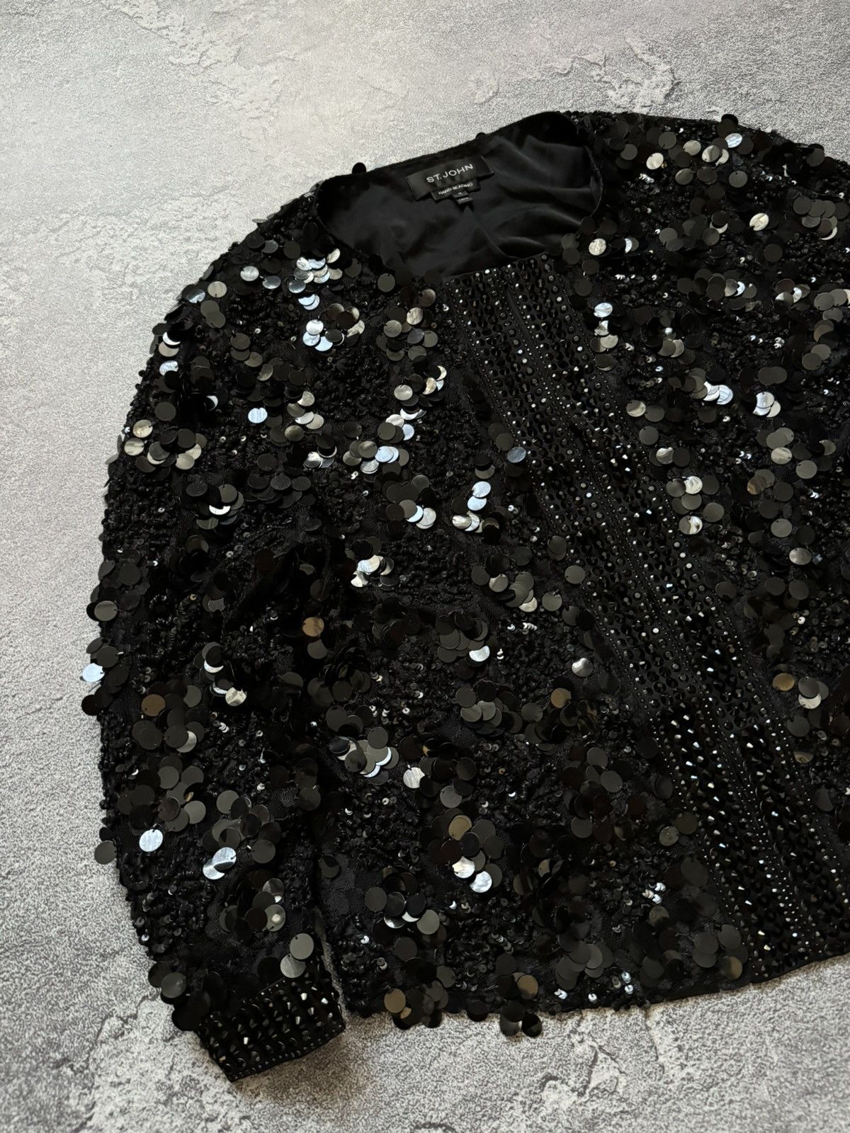 St. John × Vintage ST. JOHN size12 hand beading rhinestones blazer jacket 00s Size XL / US 12-14 / IT 48-50 - 3 Thumbnail