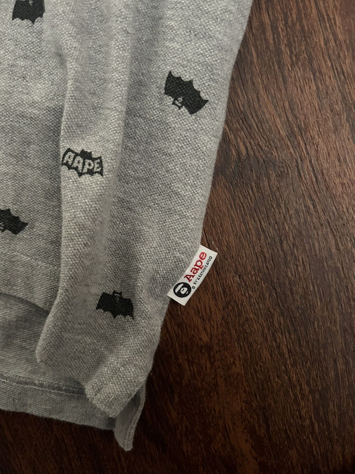 Bape Bape aape bats allover print grey polo batman Size US M / EU 48-50 / 2 - 4 Thumbnail