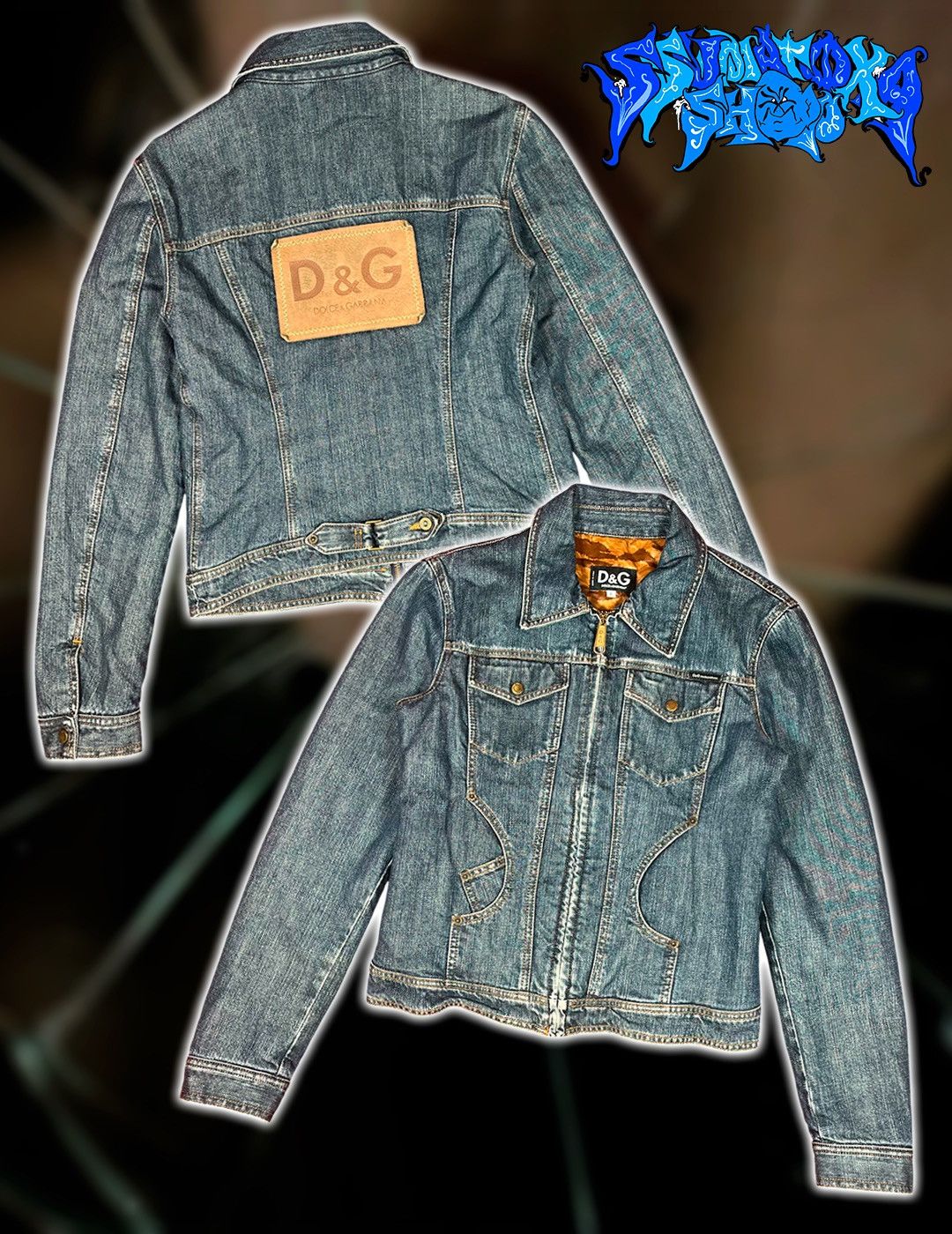 Dolce & Gabbana Dolce & Gabbana Denim Jacket Tiger Lining Logo Back Patch Size L / US 10 / IT 46 - 1 Thumbnail