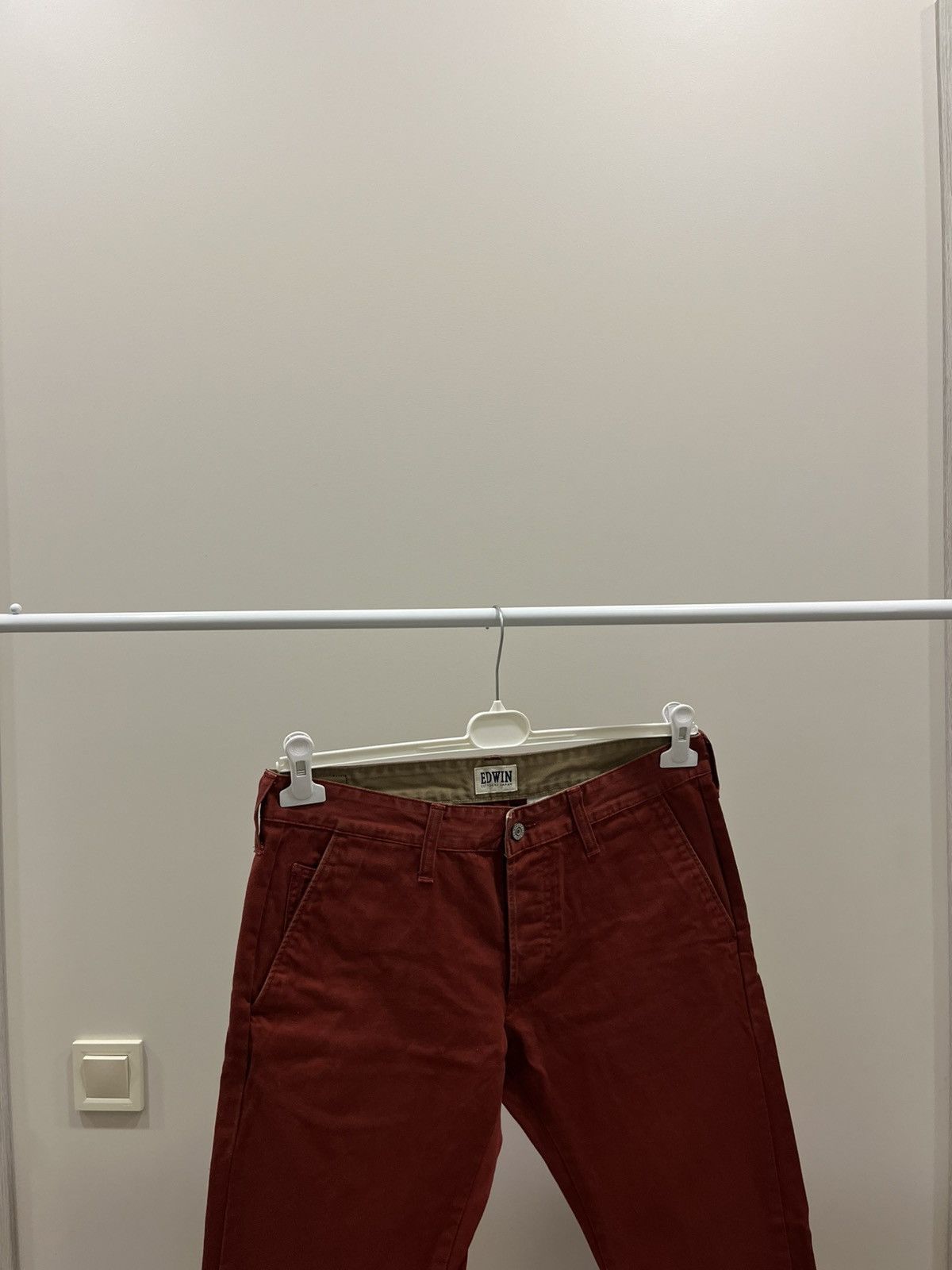 Edwin Edwin 55 Loose Y2K Chino Pants Sz 31 Ebony Dark Red Japanese Size US 31 - 2 Thumbnail