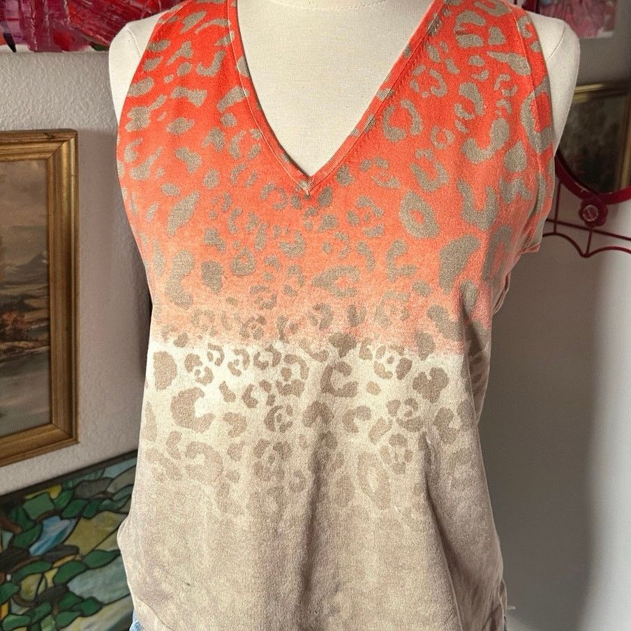 Other worth orange and biege cheetah print tank top knit Size M / US 6-8 / IT 42-44 - 2 Thumbnail