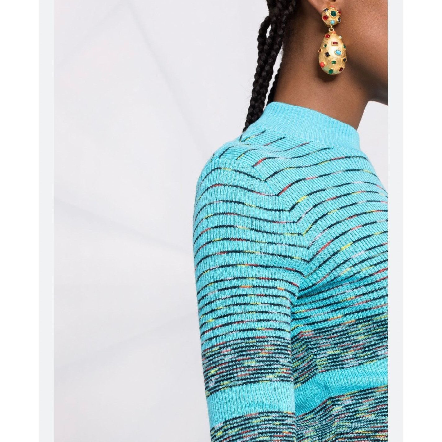 Missoni M Missoni Collection patterned intarsia-knit Sky sweater Size XS / US 0-2 / IT 36-38 - 3 Thumbnail