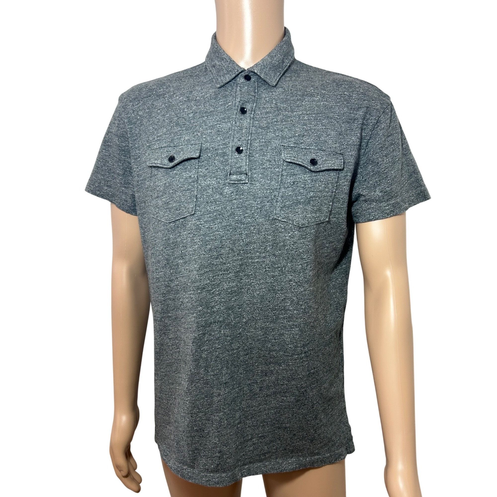 Gap Gap Men’s Polo Shirt Grey L Short Sleeve Cotton 3-Button Che Size US L / EU 52-54 / 3 - 1 Thumbnail