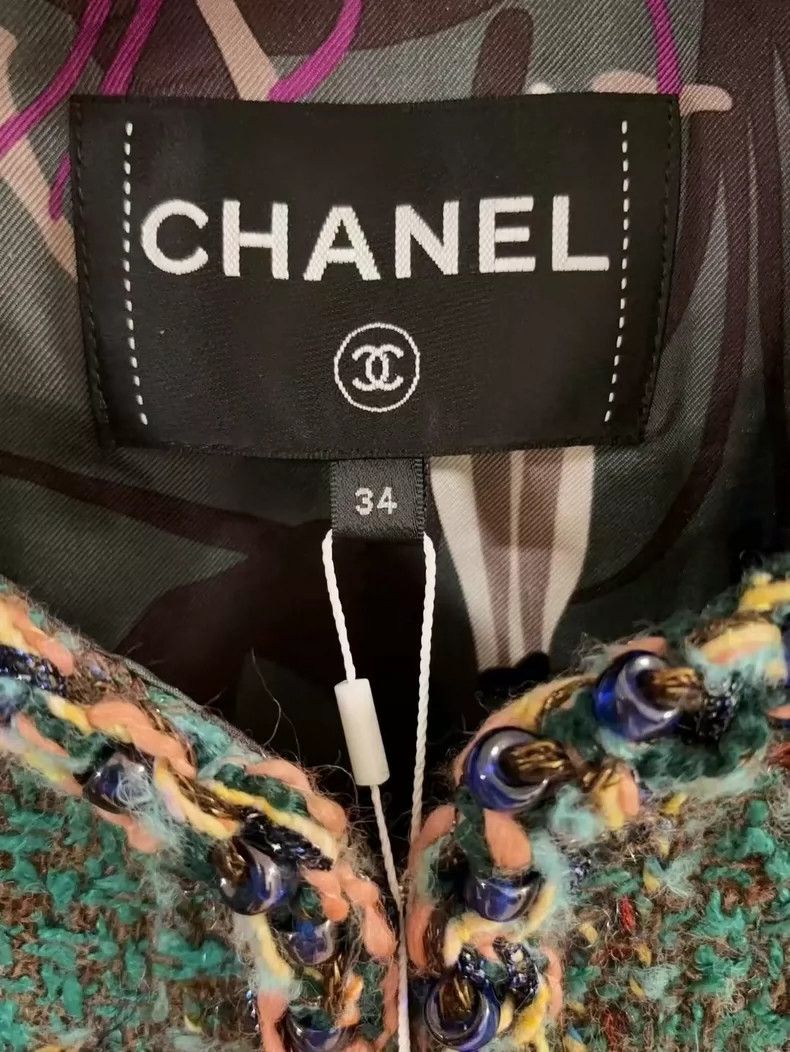 Chanel Chanel 23 Handicraft Workshop Series Green Coat Size XXS / US 00 / IT 34 - 6 Thumbnail