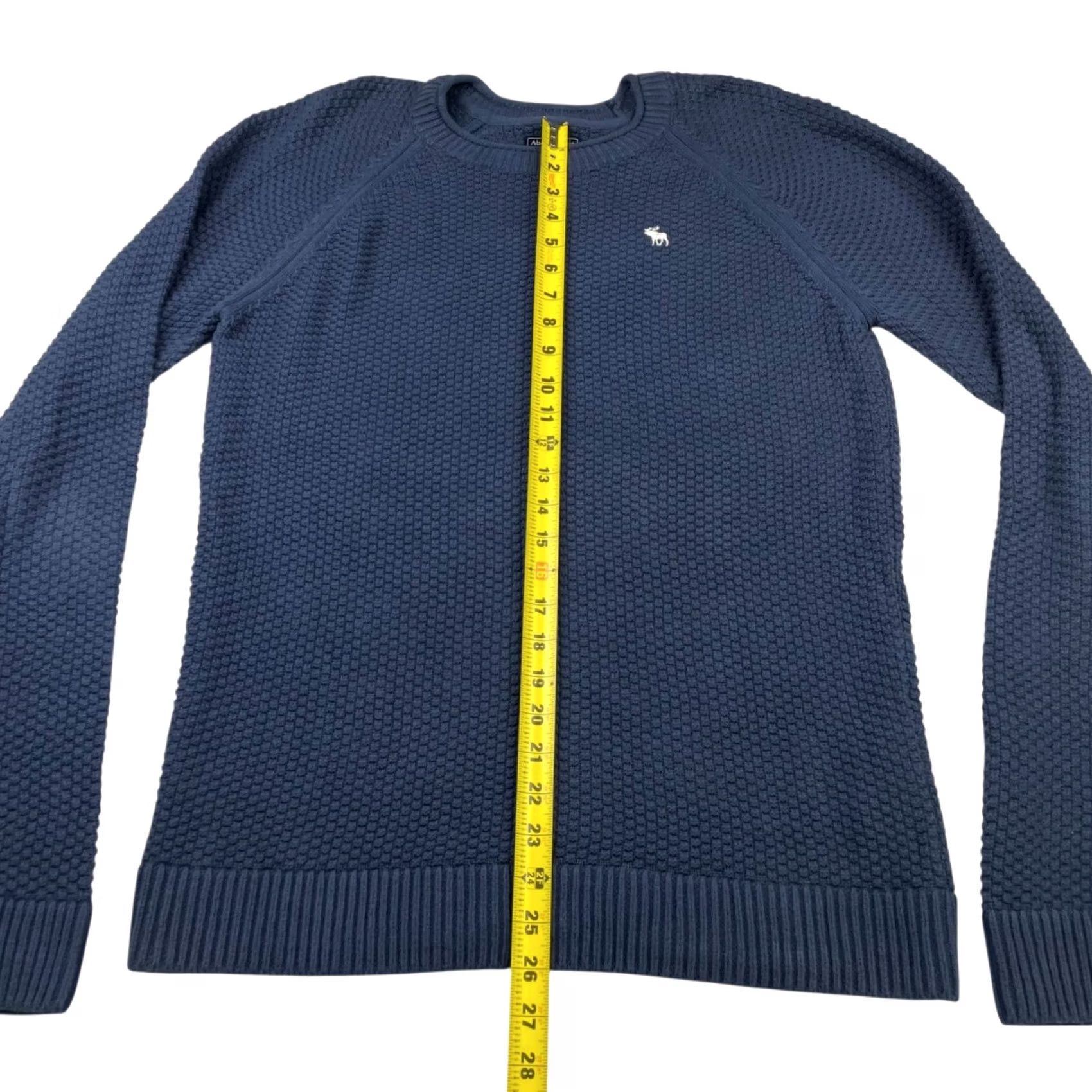 Abercrombie & Fitch Abercrombie & Fitch Men’s Knit Sweater Navy Blue Large 100% Cotton Crew Neck Pullover Sweater Size US L / EU 52-54 / 3 - 5 Thumbnail