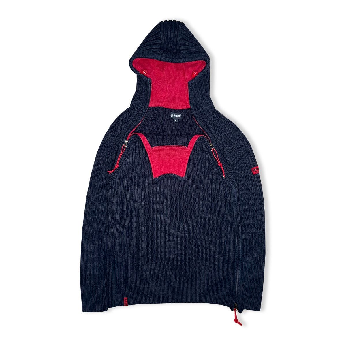 Schott 2004 Schott NYC Dual Zip Balaclava Knit Size US XL / EU 56 / 4 - 3 Thumbnail