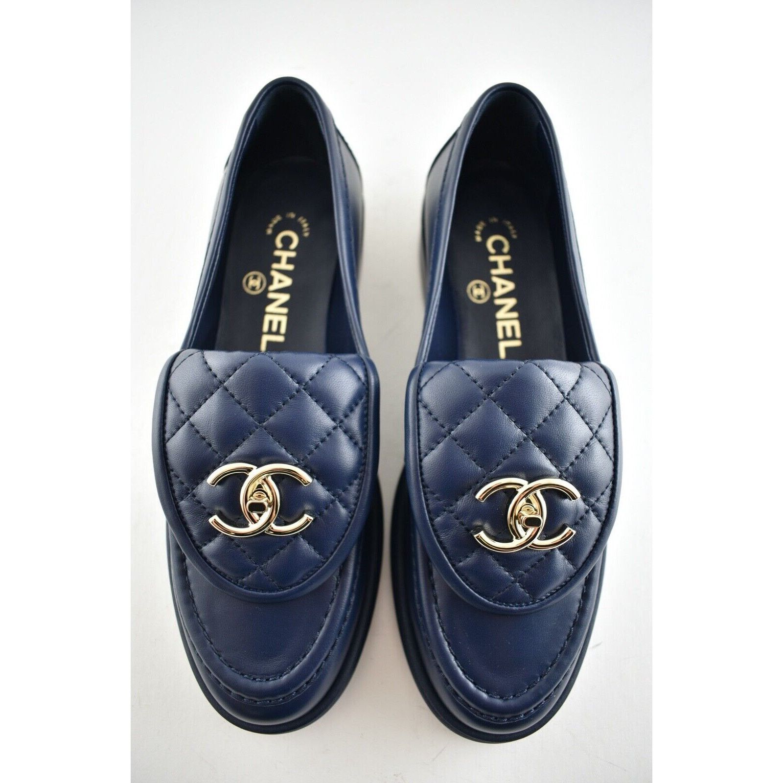 Chanel Chanel Flap Turnlock Gold Mule Slip On Flat Loafer 40 Size US 10 / IT 40 - 8 Thumbnail