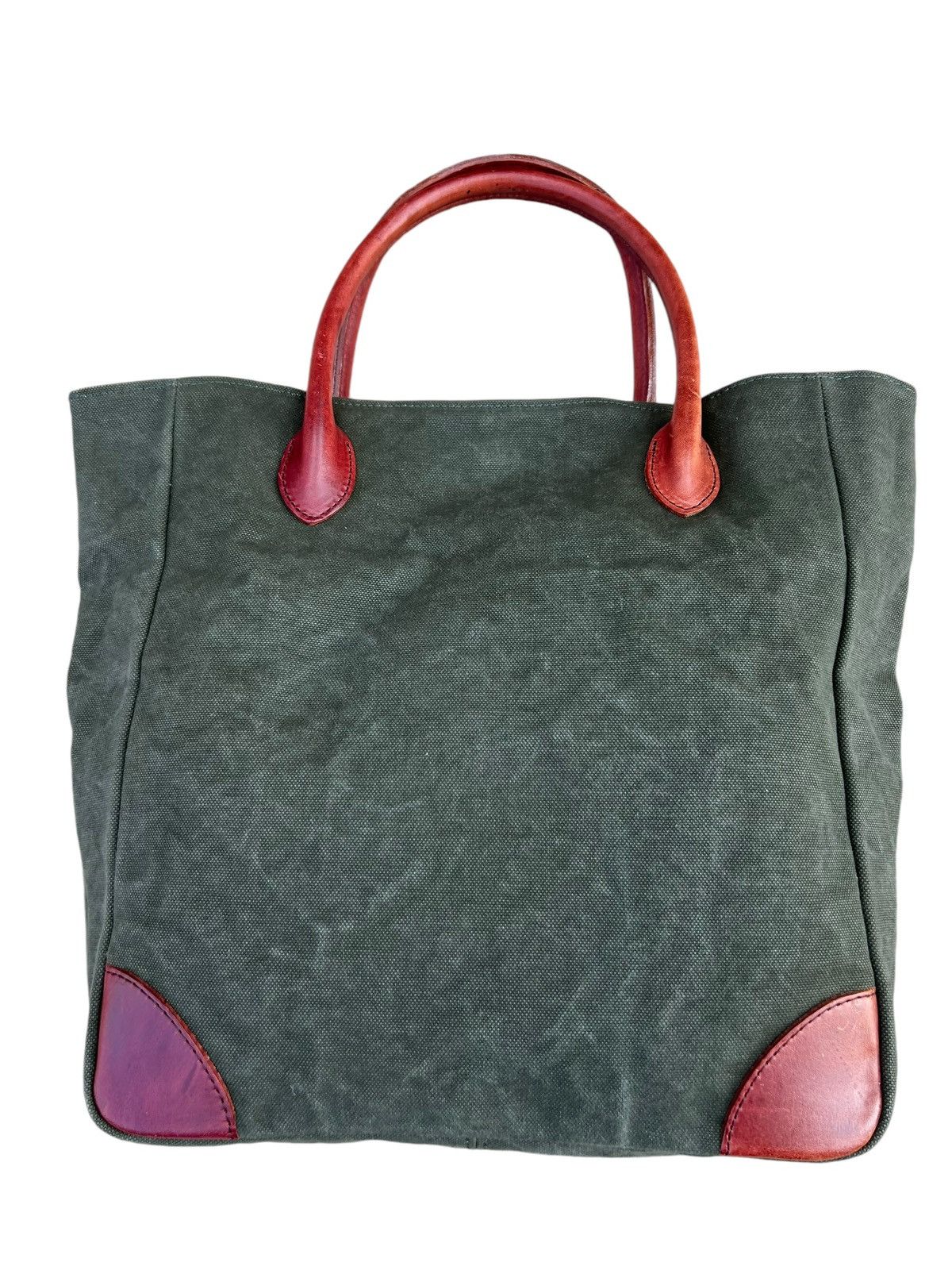 Canvas Vintage Hinomoto Japan Hard Canvas Leather Tote Bag Size ONE SIZE - 9 Thumbnail