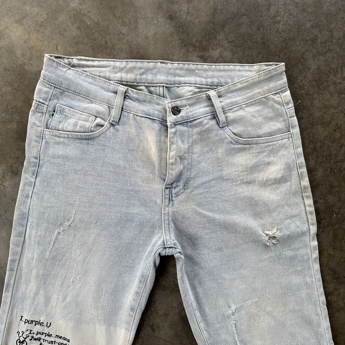 Japanese Brand × Jean × Vintage Vintage Japanese Lightwash Distressed Faded Denim Jean Pant Size US 32 / EU 48 - 3 Thumbnail