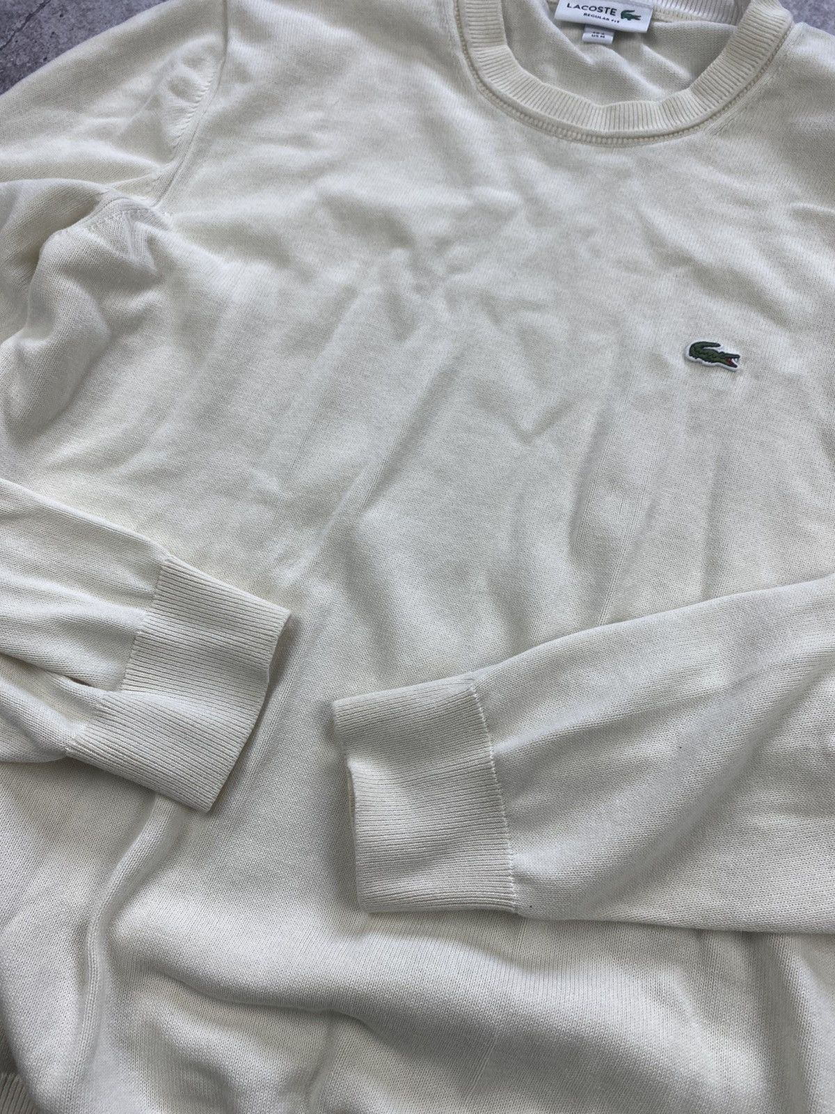 Lacoste × Vintage Lacoste Vintage Sweater Box Fit Size M Milky Wool Knit Size US M / EU 48-50 / 2 - 6 Thumbnail