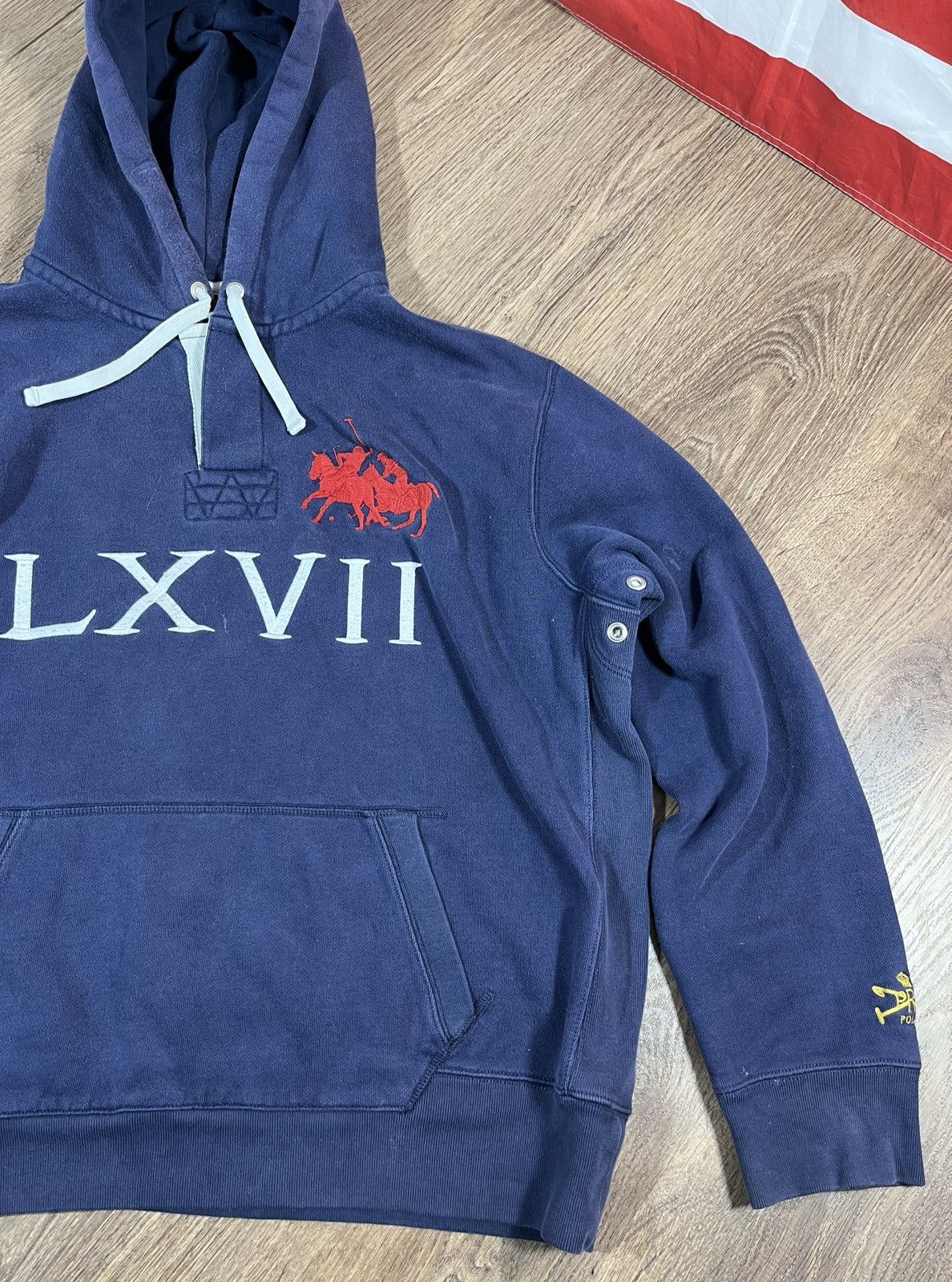 Polo Ralph Lauren Vintage Polo Ralph Lauren Distressed Hoodie Big Logo 🐎 Size US XXL / EU 58 / 5 - 3 Thumbnail