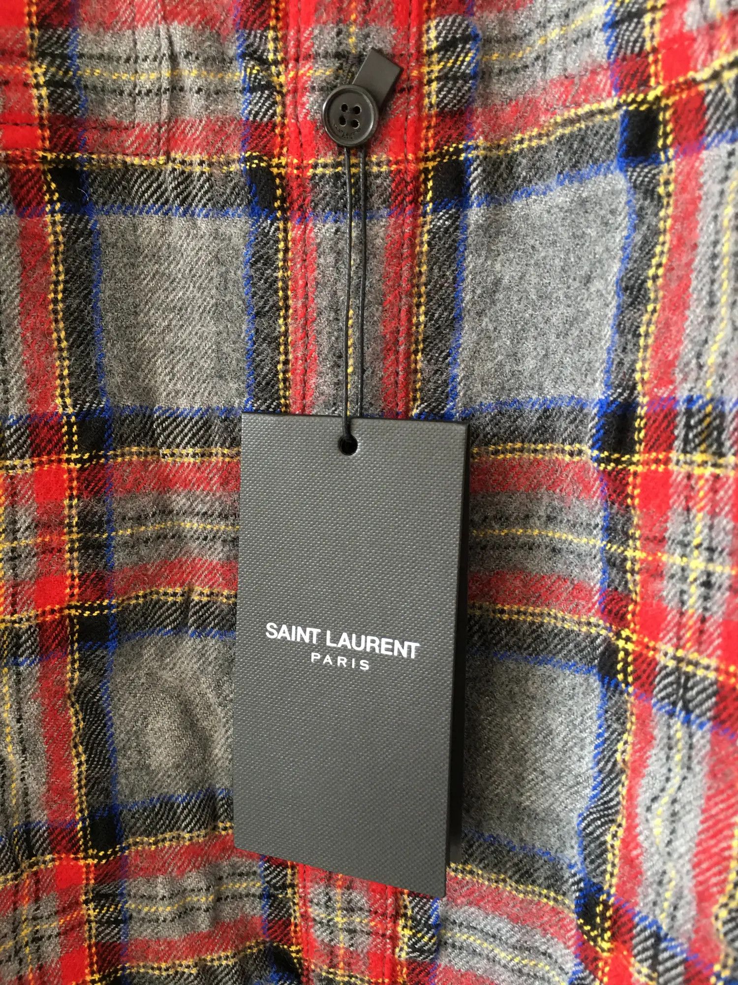Saint Laurent Paris FW'21 Shirt Wool Flannel Size US L / EU 52-54 / 3 - 6 Thumbnail