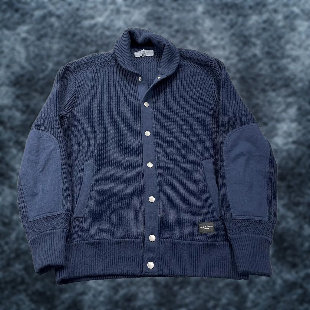 Rag & Bone VINTAGE Rag & Bone Sweater Mens S Blue Snap Button Bomber Knit Cardigan Grandpa Size US S / EU 44-46 / 1 - 1 Thumbnail