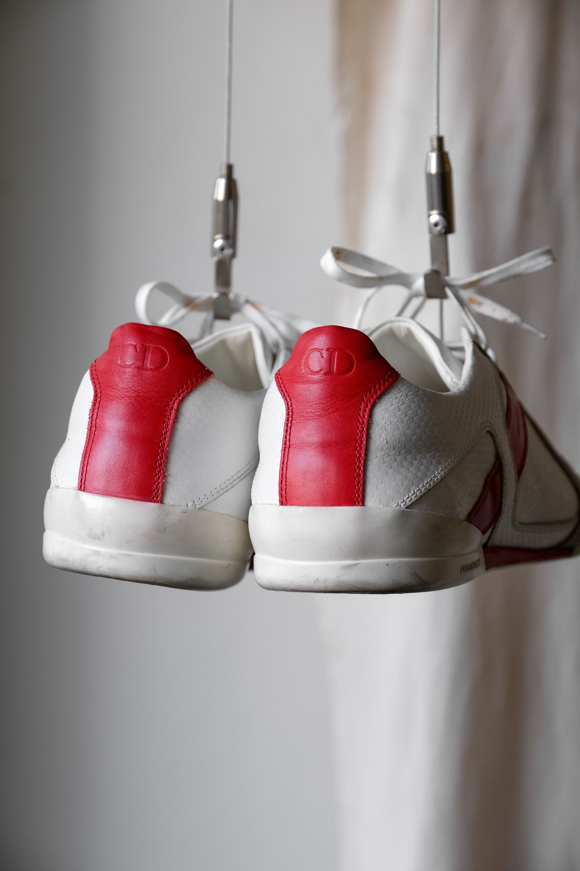 Dior DIOR HOMME White/Red/Grey Leather Sneakers Size US 8.5 / EU 41-42 - 6 Thumbnail