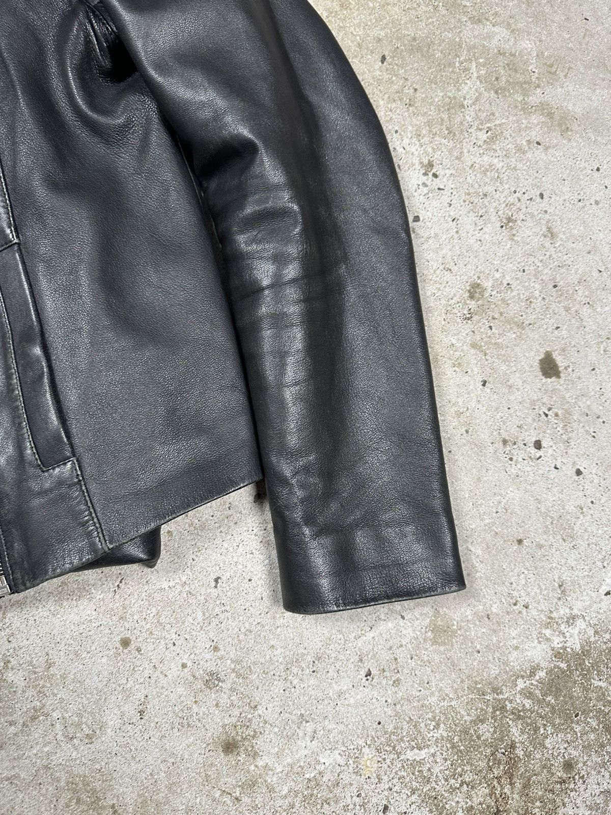 Massimo Dutti Massimo Dutti Black Sheep Leather Asymmetrical Moto Biker Size M / US 6-8 / IT 42-44 - 5 Thumbnail