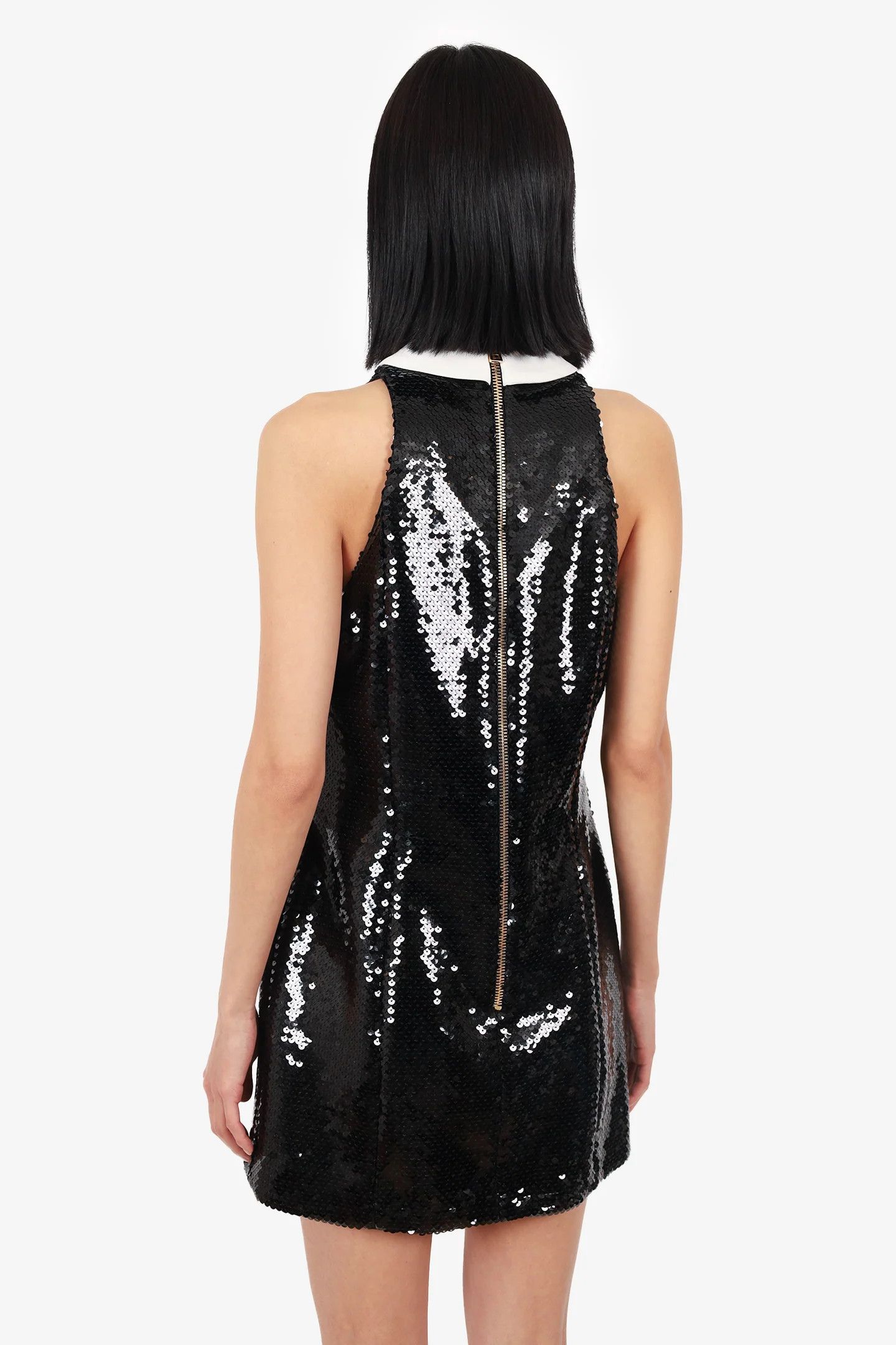 Balmain o1y0525 Sequins Mini Dress in Black/White Size M / US 6-8 / IT 42-44 - 5 Thumbnail