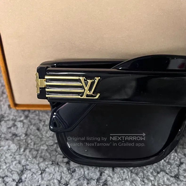 Louis Vuitton Louis Vuitton Black full frame metal acetate square sungla Size ONE SIZE - 4 Thumbnail