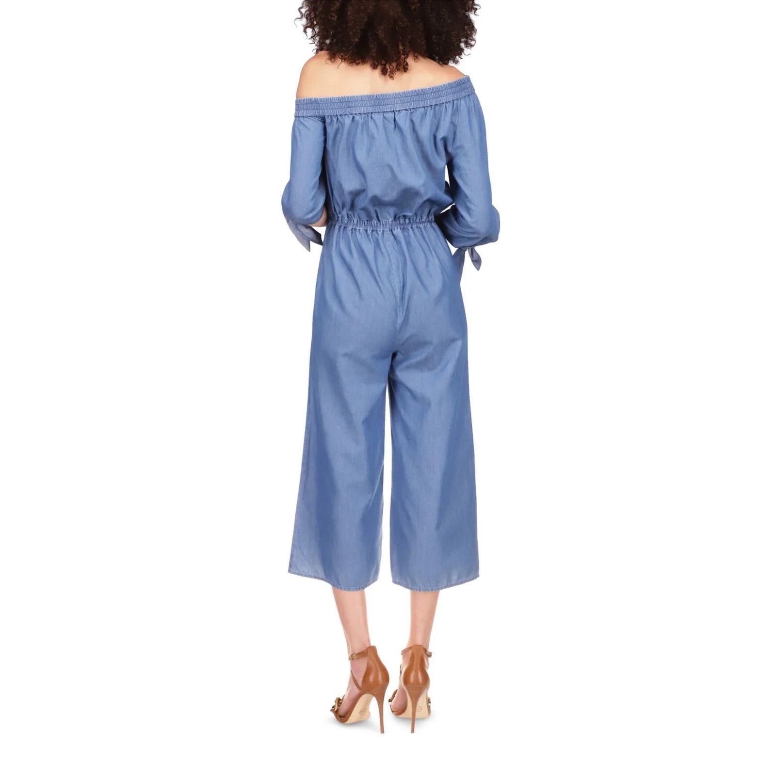 Michael Kors Michael Kors Women Blue Wide Leg Cropped Jumpsuit Size XS Size 27" / US 4 / IT 40 - 2 Thumbnail