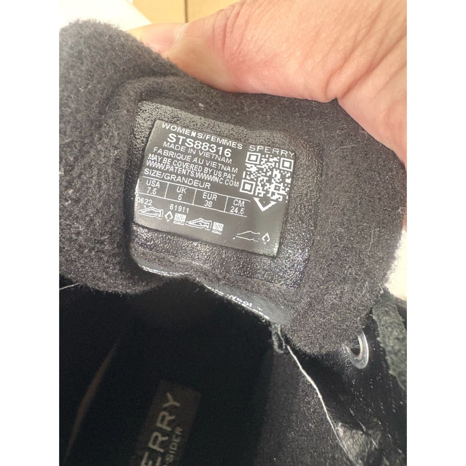 Sperry Sperry Top Sider Saltwater Check Black Fabric/Rubber Boots Womens 7.5M Size M / US 6-8 / IT 42-44 - 5 Thumbnail