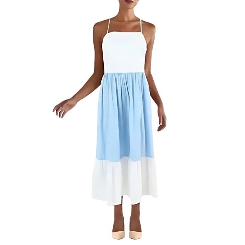 Other Riley & Rae Midi Sundress Spaghetti Straps White/Blue XL NWT Size XL / US 12-14 / IT 48-50 - 1 Thumbnail
