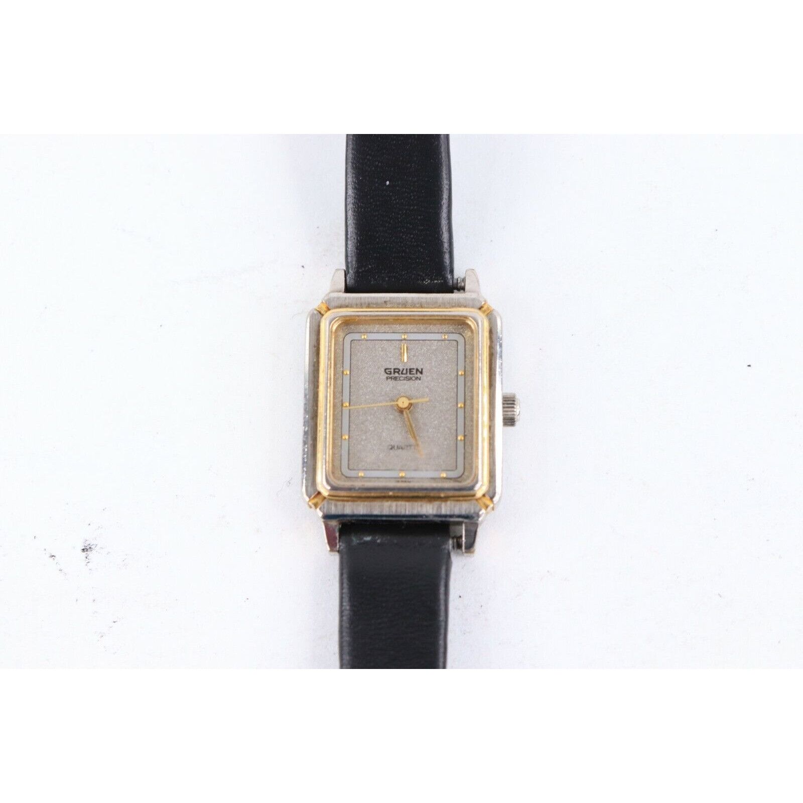 Vintage Vintage 80s Gruen Precision Steel Gold Leather Band Watch Size ONE SIZE - 2 Thumbnail