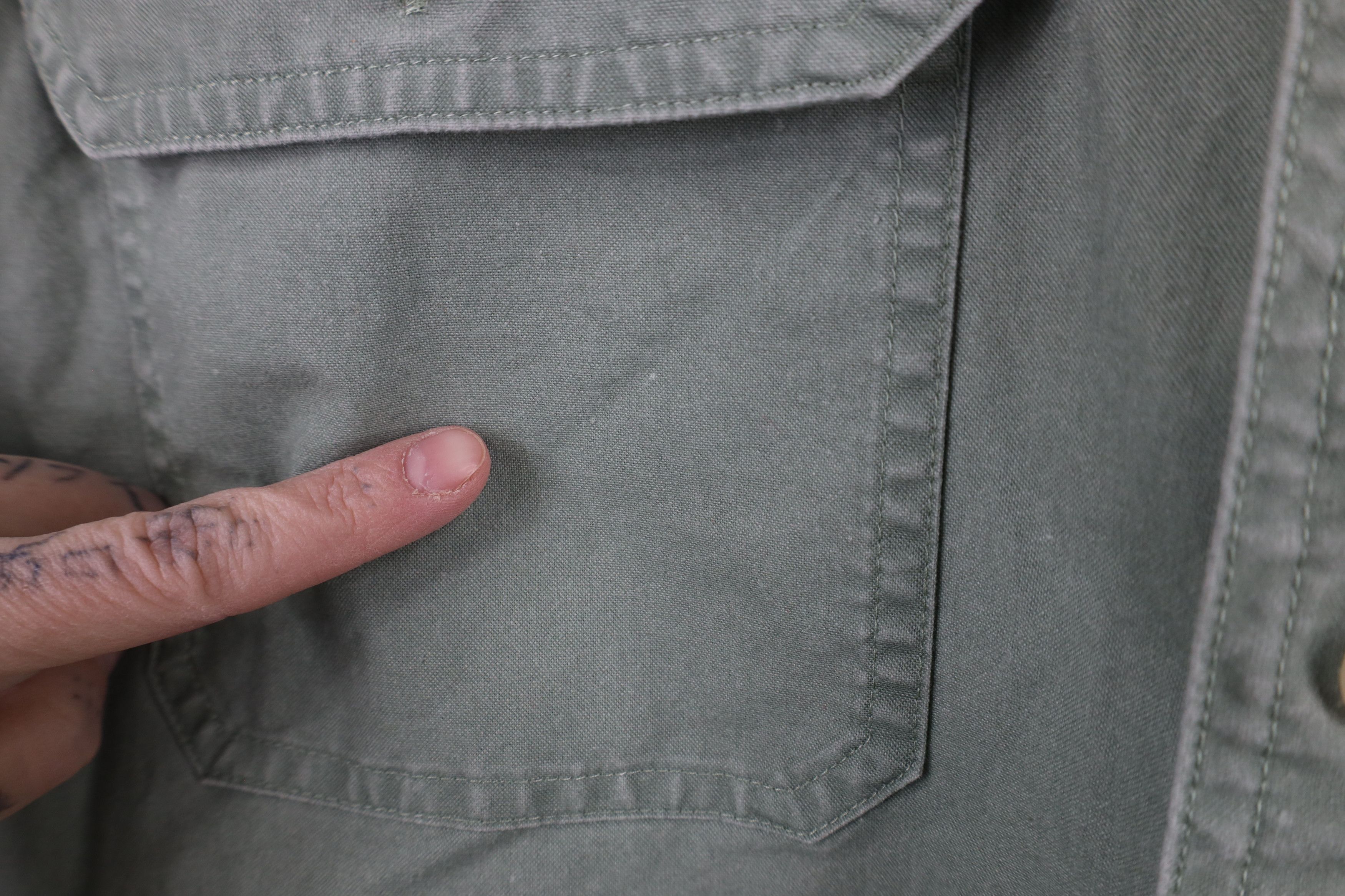 L.L. Bean × Vintage Vintage 90s LL Bean Stonewash Safari Bush Button Shirt Green Size US S / EU 44-46 / 1 - 4 Thumbnail