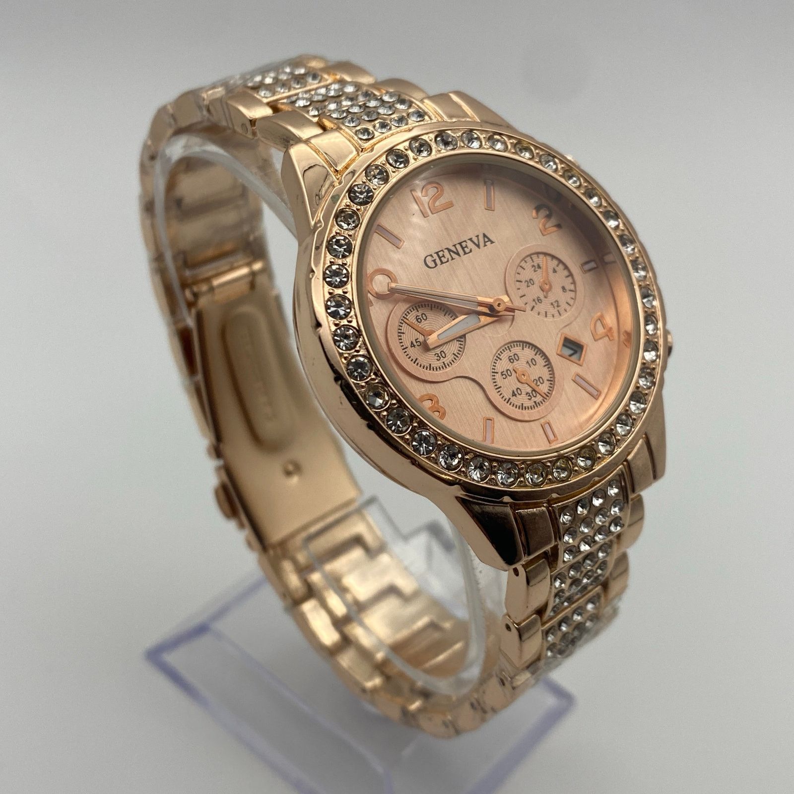 Other Elegant Geneva Platinum Rose Gold Crystal Bezel Watch Size ONE SIZE - 3 Thumbnail