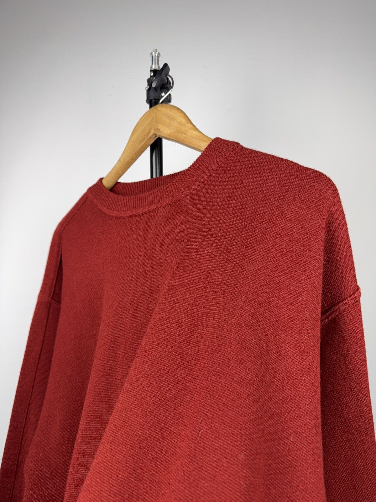 Carlo Colucci Luxury 00s Carlo Colucci Burgundy Knit Sweater Minimalist Size US XL / EU 56 / 4 - 4 Thumbnail