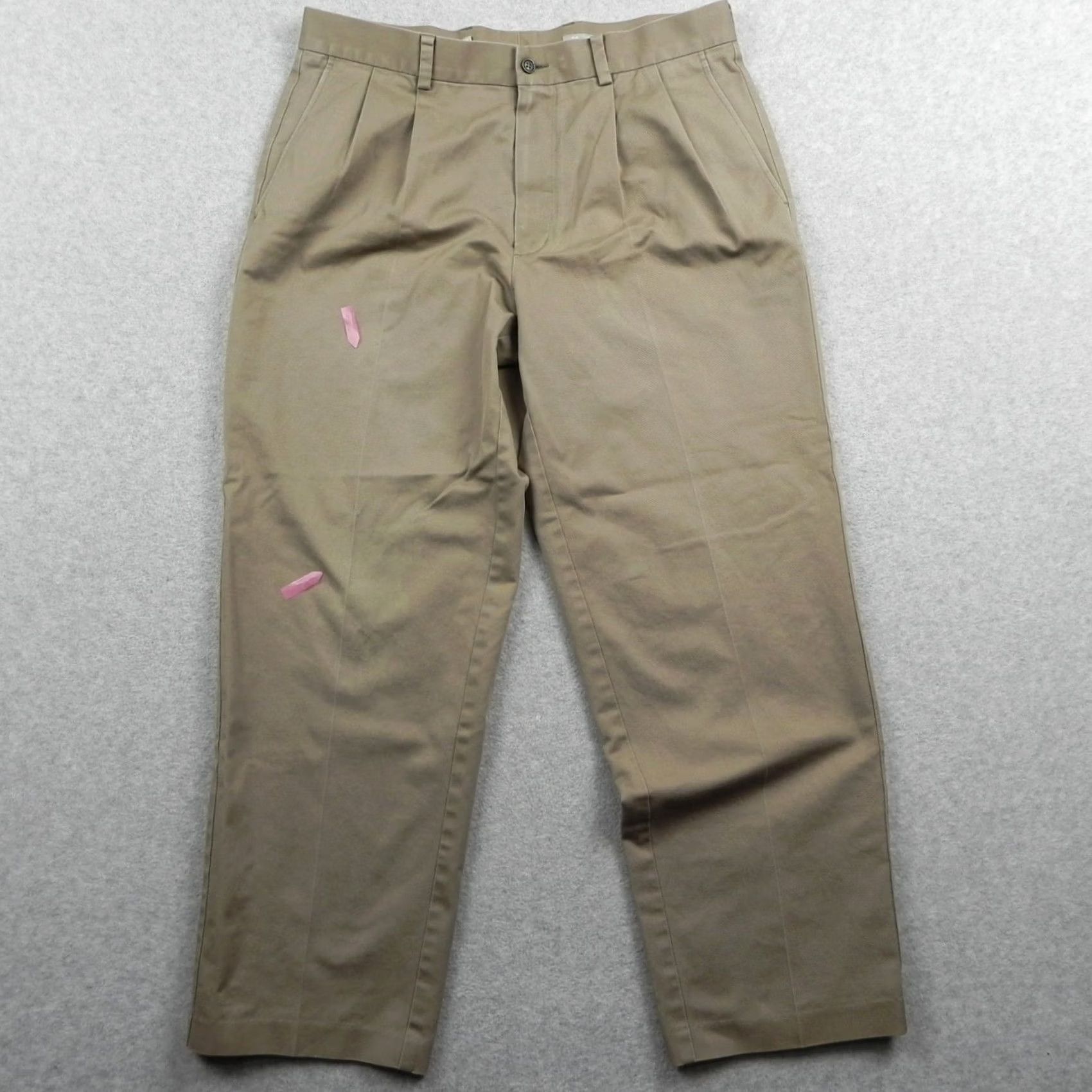 Nordstrom Nordstrom Pants Mens 35x30 Khaki Stretch Pleated Tan Regular Straight Zip Canvas Cotton Blend Brand: Nordstrom Size US 35 - 2 Thumbnail