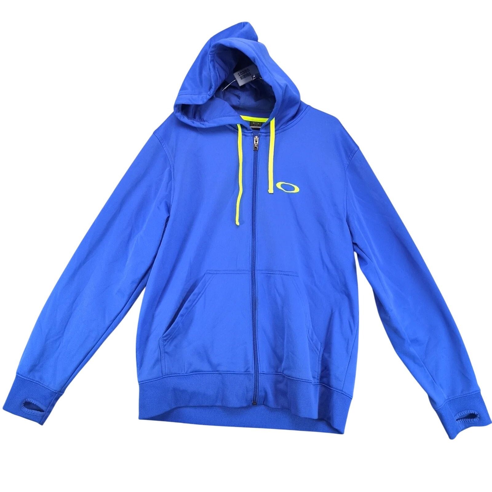 Oakley Oakley Full Zip Blue Hoodie Men's L Pockets Neon Logo Size US L / EU 52-54 / 3 - 1 Thumbnail