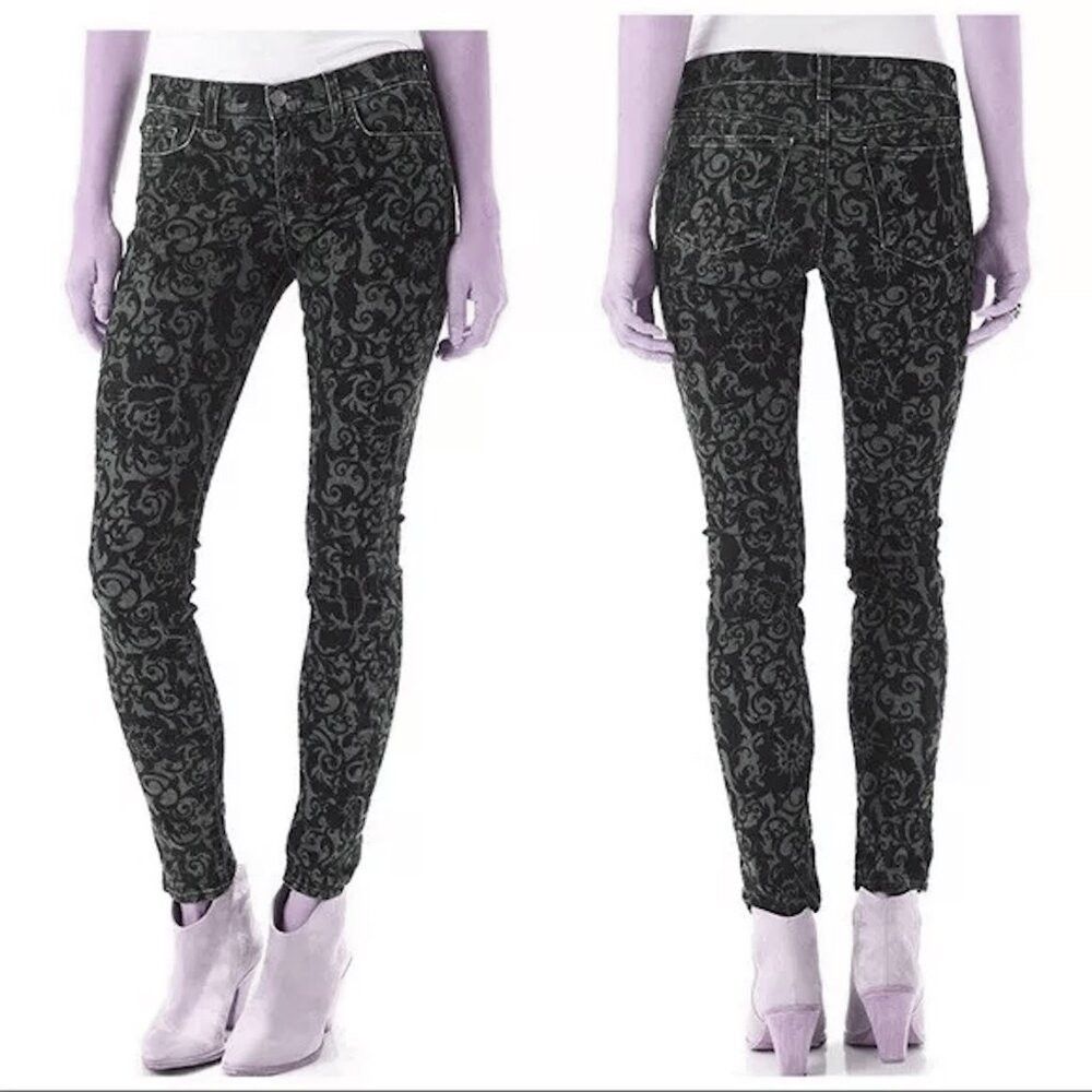 J Brand NWT New J BRAND Super Skinny Mid-Rise Olive BROCAD Jeans Si Size 25" / US 0 / IT 36 - 1 Thumbnail