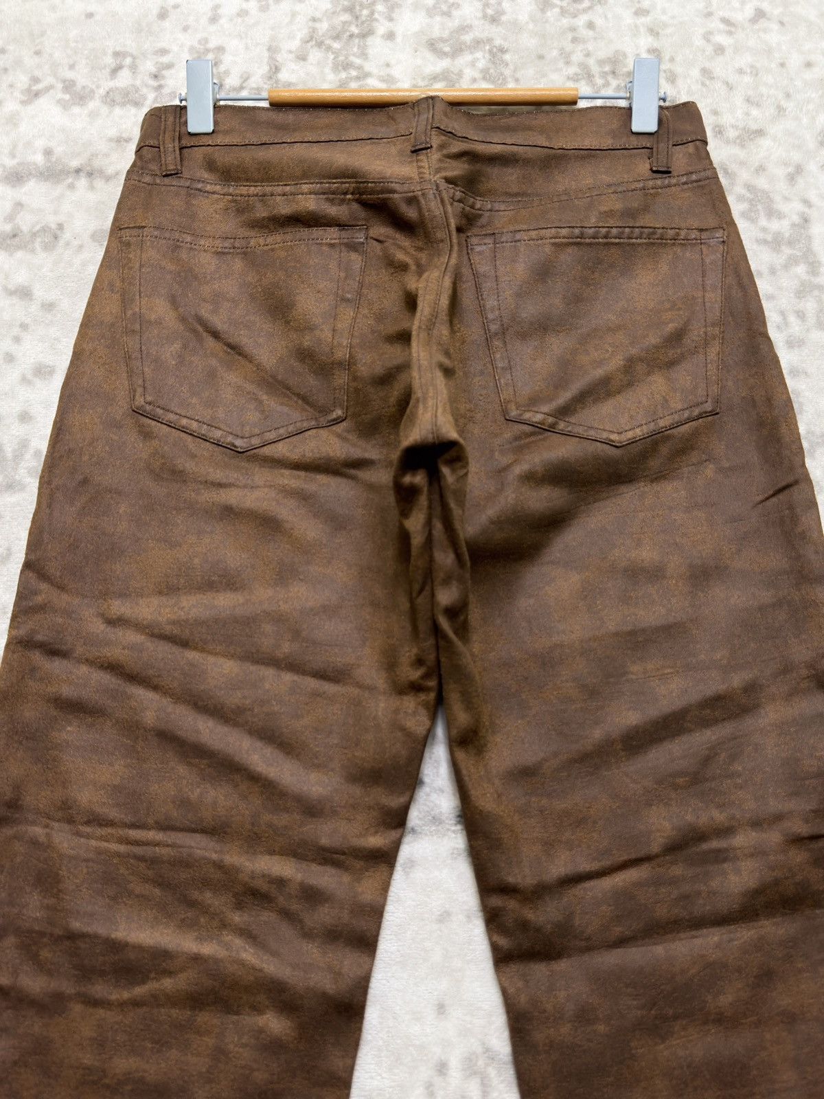 Vintage Mens Melrose Ricky Waxed Jeans Leather Look Straight Denim Size US 28 / EU 44 - 8 Thumbnail
