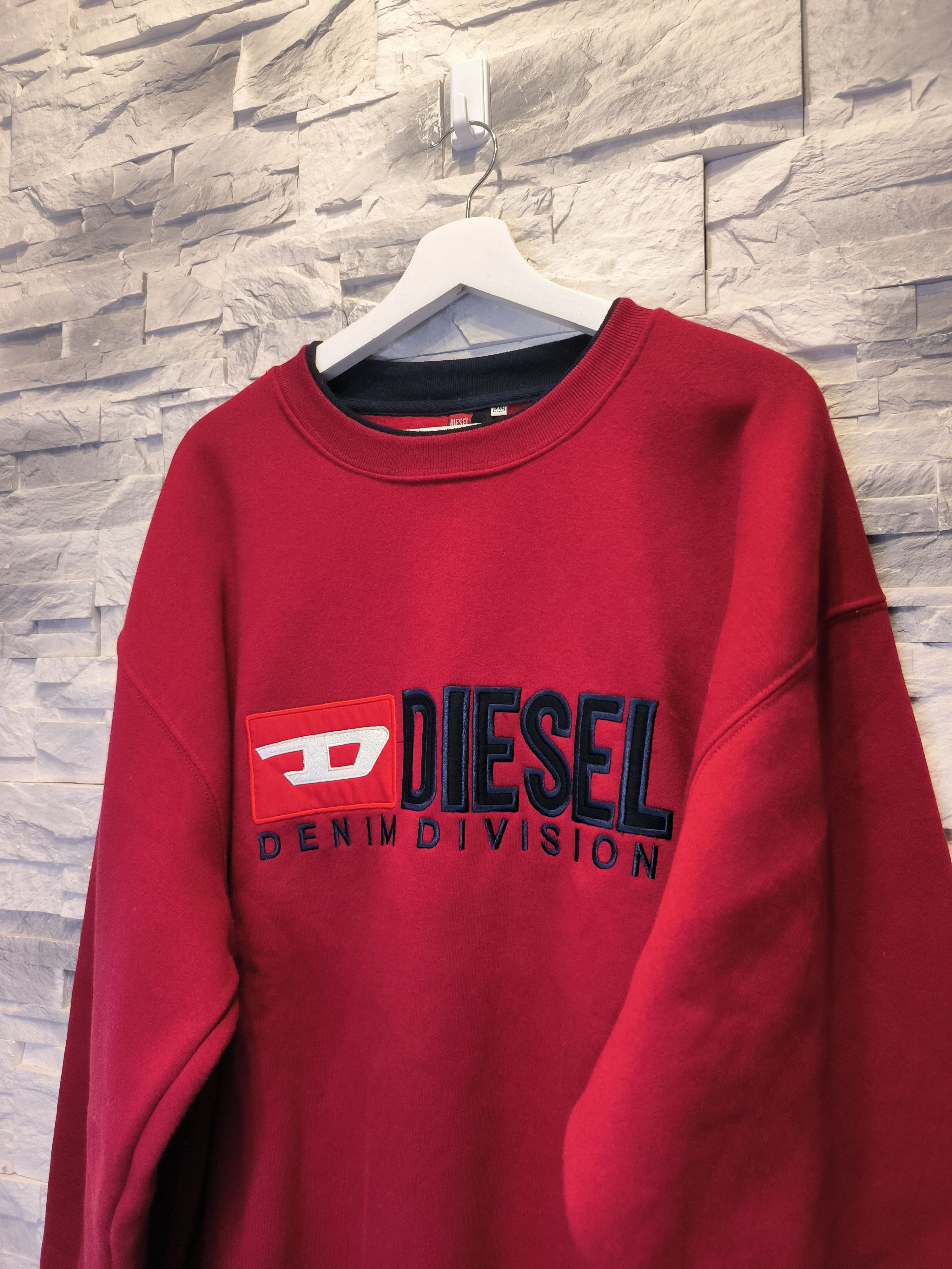 Diesel × Vintage Vintage 90s Diesel Spellout Crewneck Denim Division Size US XXL / EU 58 / 5 - 2 Thumbnail