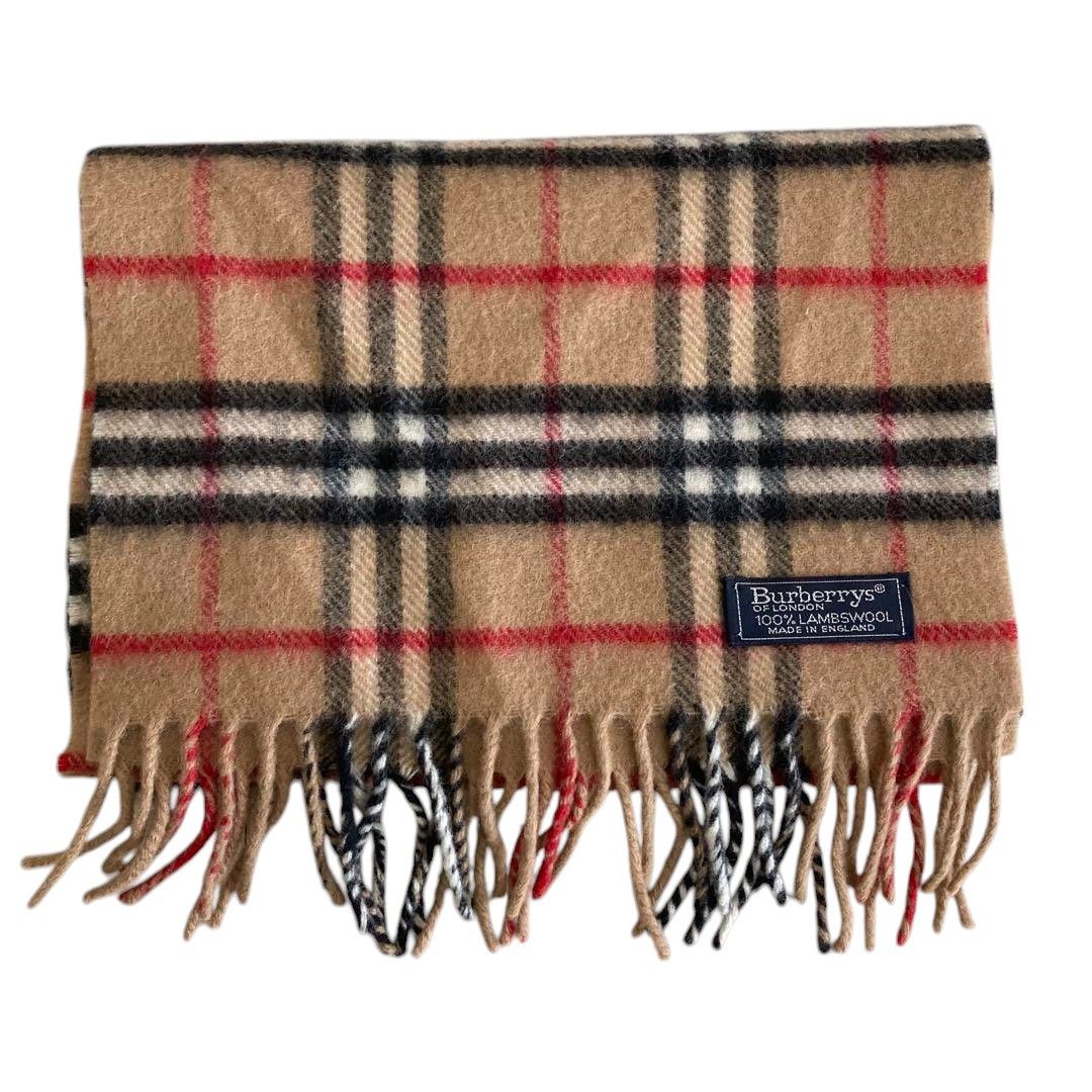 Burberry Burberry - Lambwool Vintage Scarf Check Print Brown Beige Size ONE SIZE - 4 Thumbnail