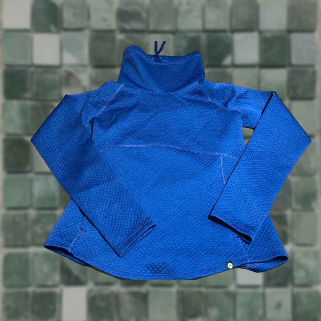 Marmot Marmot Sweater Jacket Womens Small S Blue Turtle Neck Long Sleeve Quilted Pullover Womens S Blue Marmot Sweater Jacket Size S / US 4 / IT 40 - 1 Thumbnail