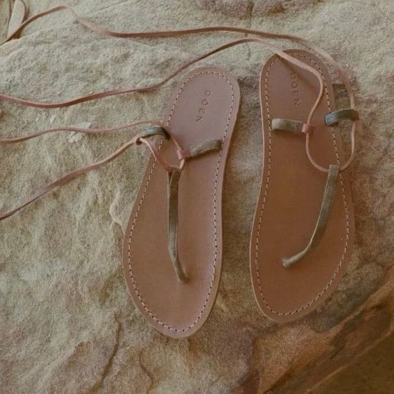 DOEN New Doen St Moritz Mixed Leather Lace Up Gladiator Sandals 6 Size US 6 / IT 36 - 2 Thumbnail