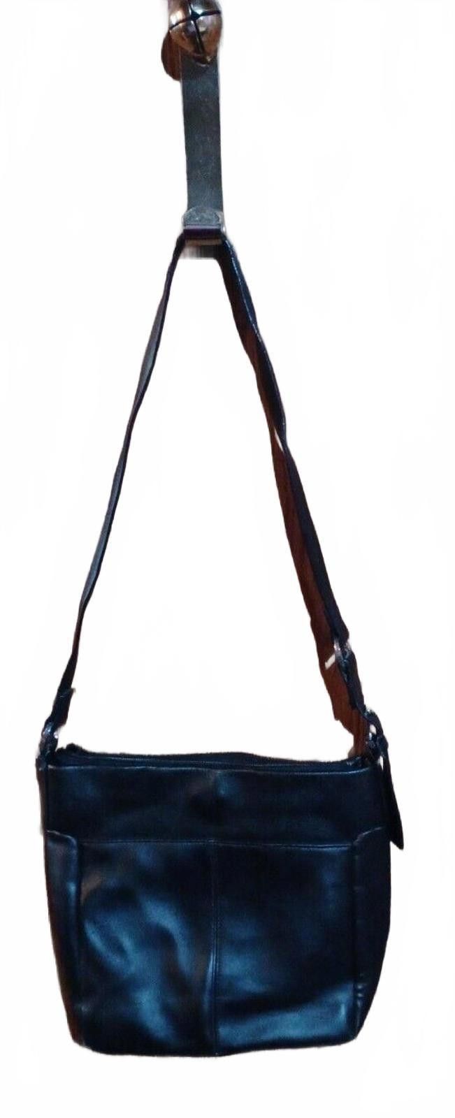The Unbranded Brand Unbranded Genuine Leather Black Shoulder Bag Adj. Strap Size ONE SIZE - 1 Thumbnail