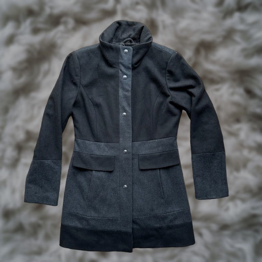 Guess GUESS Jacket Womens Medium Wool Blend Full Zip Mock Neck Black Pockets Size M / US 6-8 / IT 42-44 - 1 Thumbnail