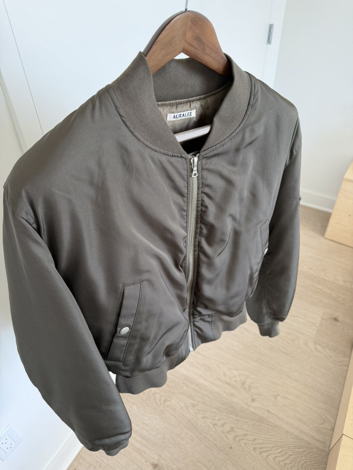 Auralee Auralee Bomber Jacket Silk Twill Blouson Olive Size 3 $1952 Size US S / EU 44-46 / 1 - 11 Thumbnail